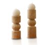 Set Of Two Travertine Candle Holder Set, Layered Design, thumbnail 2 of 2