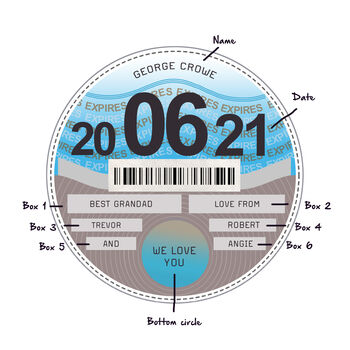 Personalised Tax Disc Coaster For Grandad, 3 of 4
