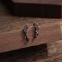 Black Cz Cluster Crawler Earrings, thumbnail 1 of 11