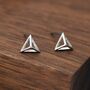 Sterling Silver Hollow Pyramid Spike Stud Earrings, thumbnail 1 of 12