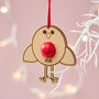 Robin Decoration And Bag Of Chocolate Tummies, thumbnail 3 of 5