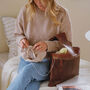 Leather Knitting And Crochet Project Sling Bag, thumbnail 3 of 6
