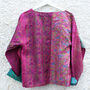 Kantha Handstitched Pink Silk Jacket, thumbnail 5 of 12