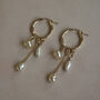 Perla Hoops 14k Gold Filled And Vintage Glass Pearls, thumbnail 3 of 7