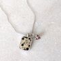 The Duo Dalmatian Jasper Necklace, Silver, thumbnail 3 of 9