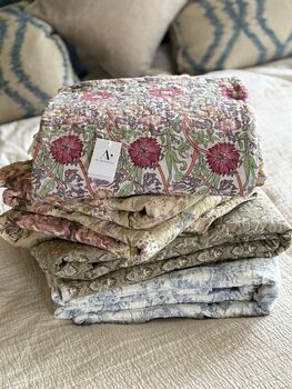 Summer Cotton Quilt Assorted Floral Designs | Scandi Living | Two Sizes, 6 of 12