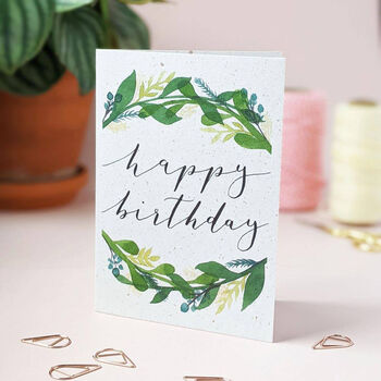 Botanical Watercolour Happy Birthday Card, 2 of 2