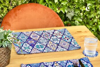 Mediterranean Pattern Placemat And Coaster Set, 5 of 11