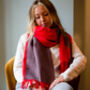 Personalised Cashmere Blend Poppy To Heather Scarf, thumbnail 3 of 6