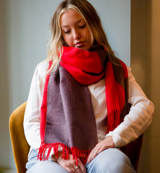 Personalised Cashmere Blend Poppy To Heather Scarf, 3 of 6