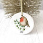 Red Robin Personalised Ceramic Bauble, thumbnail 4 of 5