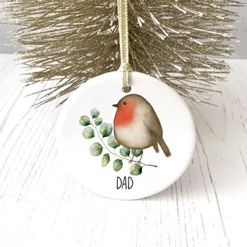 Red Robin Personalised Ceramic Bauble, 4 of 5