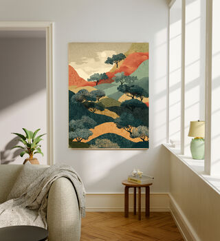 Japanese Hills Landscape Art Print, 3 of 4