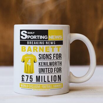 Personalised Newspaper Football Mug, 8 of 10