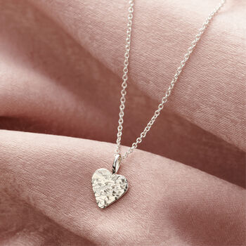 Personalised Textured Heart Charm Necklace, 5 of 10