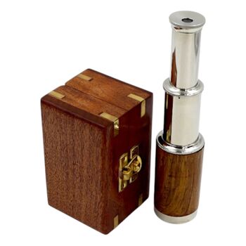 Six Inch The Westminster Chrome And Wood Telescope, 5 of 6