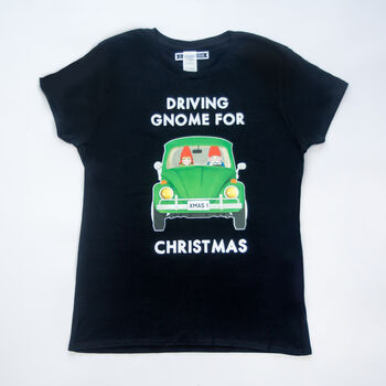 'Driving Gnome' Funny Christmas T Shirt, 4 of 5