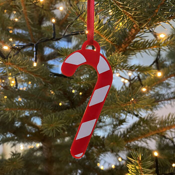 Four Christmas Candy Cane Hanging Decorations, 2 of 2