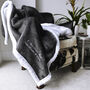 Personalised Dark Grey And White Super Soft Blanket, thumbnail 2 of 9