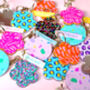 Rainbow Glitter Flower Mirror Keyring, thumbnail 8 of 8