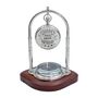 Personalised Silver Colour Desk Clock With Compass, thumbnail 9 of 11