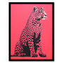 Watermelon Pink Cheetah Animal Bold Wall Art Print, thumbnail 5 of 6