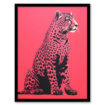 Watermelon Pink Cheetah Animal Bold Wall Art Print, 5 of 6