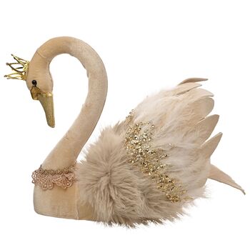Opulent Velvet Christmas Swan Decoration, 3 of 4