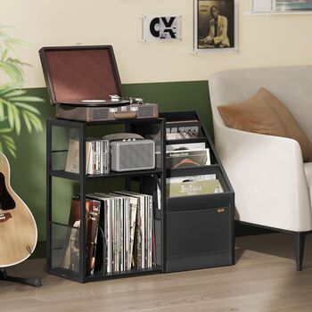 Three Tier Record Player Stand Side Table, 2 of 9