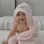 Personalised Hooded Baby Towel Pink, thumbnail 2 of 5