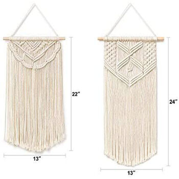 Pack Of Two Macrame Woven Wall Hanging Decoration, 2 of 4