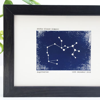Personalised Sagittarius Constellation Woodblock Print, 5 of 8
