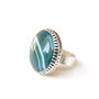 Banded Green Agate Gemstone Ring Set In Sterling Silver, thumbnail 1 of 5