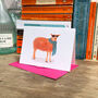 Tangerine Sheep Illustrated Blank Greeting Card, thumbnail 3 of 11