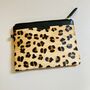 Leather Leopard Print Clutch Bag, thumbnail 2 of 5