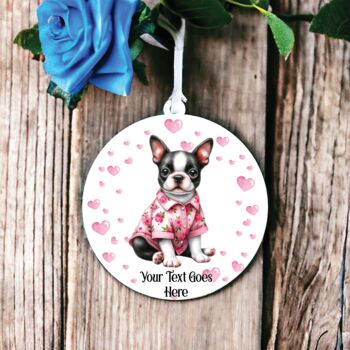 Personalised Pet Boston Terrier Love Decoration, 2 of 2