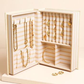 Cream Linen Book Of Treasures Novel Jewellery Box, 3 of 3