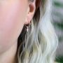 Sterling Silver Star Charm Half Hoop Earrings, thumbnail 4 of 6