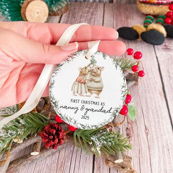 First Xmas Nanny And Grandad Ceramic Ornament Gift, 7 of 7