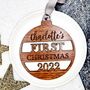 Personalised Wooden First Christmas, Keepsake Bauble, thumbnail 7 of 7