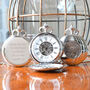 Silver Plated Engraved Pocket Watch With Windowed Back, thumbnail 1 of 4