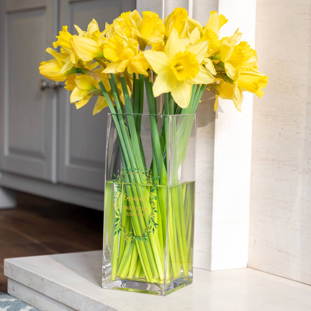 Personalised Glass Vase Engagement Gift By Mirrorin