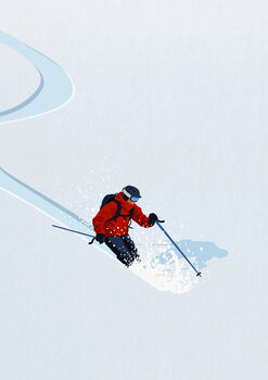 Personalised Powder Skier Art Print, 4 of 7