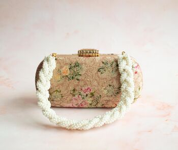 Amelia Pink Oval Brocade Clutch, 5 of 5