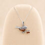 Personalised Sterling Silver Baltic Amber Robin Pendant Necklace, thumbnail 4 of 12
