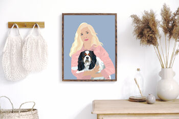 Custom Pet And Mum Portrait Dog Cat Gift, 11 of 12