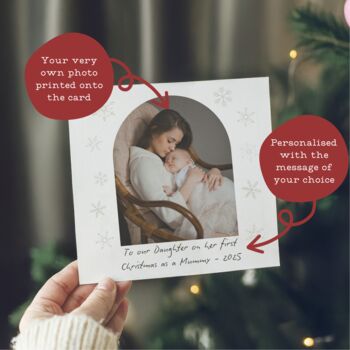 To Daughter On Her First Christmas A Mummy Photo Message Card, 2 of 5