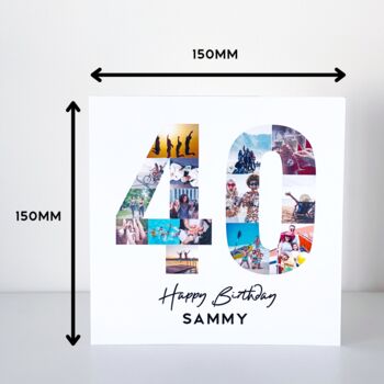 Personalised 40th Birthday Photo Collage Card, 3 of 8