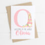 Personalised New Baby Card Pink Rabbit, thumbnail 2 of 4