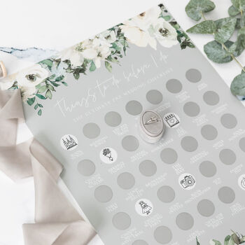Wedding Planning Scratch Poster | Grey Floral, 2 of 3